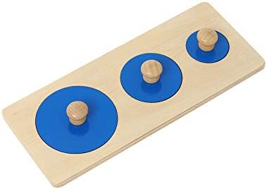 Thoth Montessori Multiple Circle Puzzle Board Knob Wooden Puzzle Geometric Shape Puzzle Early Education Material Sensorial Toy for Toddler Shape & Color Sorter (Multiple Circle) by Thoth
