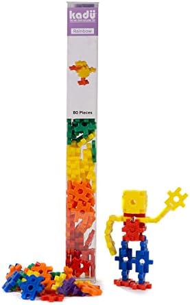 KADÜ 80 Piece Rainbow Set Kids Age 5+ Building Block STEM Interlocking Toy by IncrediblyInterconnectableToys