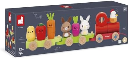 Janod - Pull-Along Train - Farm - Wood - 19 Pieces - Image 7