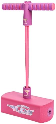 Flybar My First Foam Pogo Jumper for Kids Fun and Safe Pogo Stick for Toddlers, Durable Foam and Bungee Jumper for Ages 3 and up, Supports up to 250lbs (Pink) by Flybar