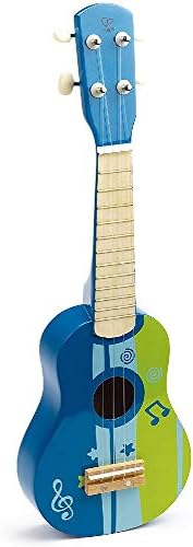 Hape Kid’s Wooden Toy Ukulele | 21 Inch Wooden Ukulele Musical Instrument with Vibrant Sound and Tunable Nylon Strings for Children, Blue by Unknown