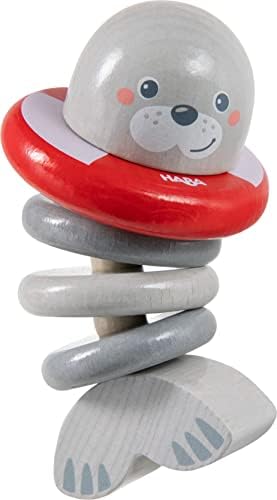 HABA 306691 - Rattle Figure Seal, Grasping Toy from 6 Months, Made in Germany by HABA