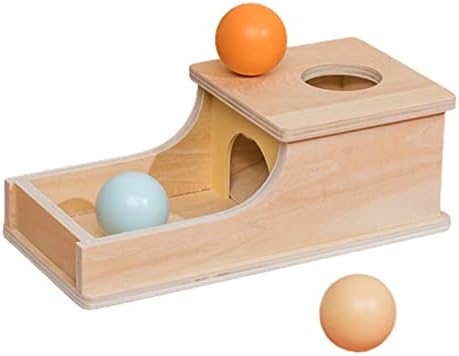 Wooden Object Permanence Box with Drawer & Shape Balls, Early Education Box Toy for Toddlers, Learning Activity, Fine Motor Skills by Unknown