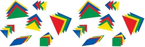 LEARNING ADVANTAGE Tangrams - Set of 28 - Puzzle Blocks for Geometry and Problem Solving - Math Manipulatives for Kids - Practice Early Geometry (Pack of 2) by LEARNINGADVANTAGE
