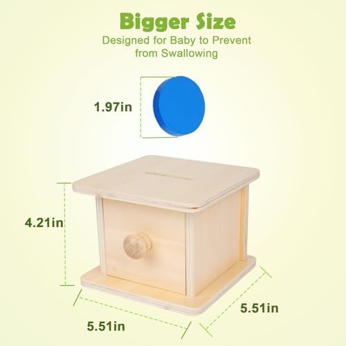 Adena Montessori Infant Toddlers Coin Box Montessori Toys for 6-12 Months Babies 1 Year 2 Year Old (Typical Coin Box) - Image 2