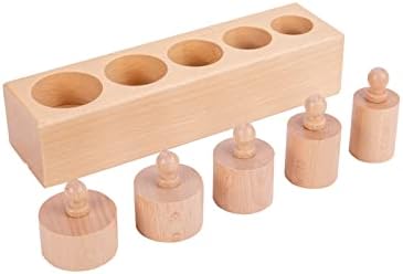Montessori Toys for Babies 6-12 Months Wooden Knob Log Cylinder Blocks Development Sensory Toys for Toddlers Montessori Baby Games Educational Toys(4 Piece Set) - Image 5