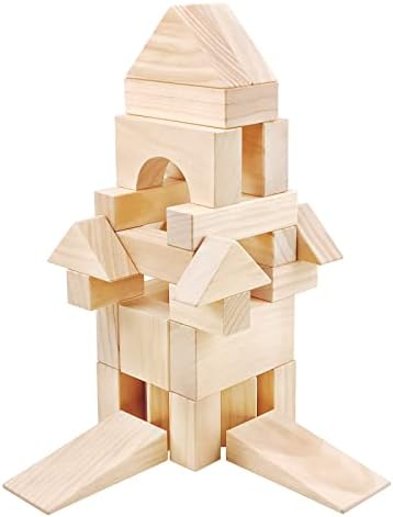 Large Wooden Blocks for Toddlers 1-3, 64Pcs Big Wood Building Blocks Set - Image 3