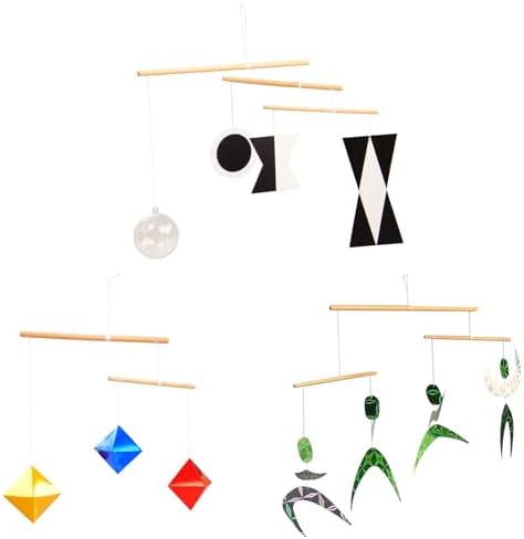 Montessori Mobile Set G - Munari (with Plastic Ball) & Octahedron in Multiple Sizes & Green Dancers Ⅱ by Purgano