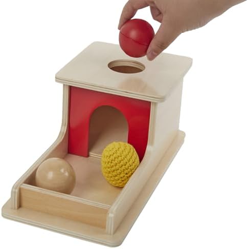 Tiger Montessori Object Permanence Box with Tray Three Balls for 6-12 Months Babies (Wood+Plastic+Knit Ball) - Image 7