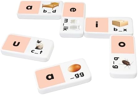 Junior Learning Short Vowel Dominoes - 28 Piece Educational Phonics Games - Image 2