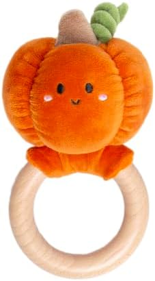 Pearhead Halloween Pumpkin Wooden Baby Teether by Pearhead