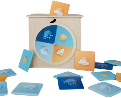 Weather Spin & Drop | Best Toys for 18 Months and Up, Explore The Weather, Educational Wooden Weather Toy, Changing Seasons, Toddler Science Toys, Weather Toys, Learning Through Play Preschool by SoloboToys