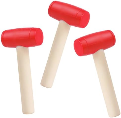 3pcs Toy Hammer Simulation Wooden Hammers Plastic Toddler Hammer SmallPortable Kids Maintenance Tools Toys Pretend Fake Mallet Hammers for Boys Girls by Waenerec