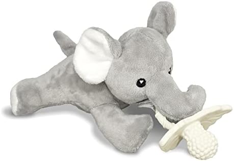 RaZbaby RaZbuddy RaZberry Teether/Pacifier Holder w/Removable Baby Teether Toy - 0M+ - Bpa Free - (Elephant) by RaZbaby