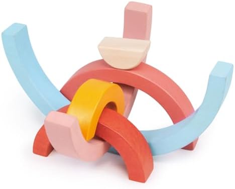 Mentari Toys - Sunset Tunnel - 6pcs Wooden Stacking Rainbow for Toddlers - Montessori Rainbow Nesting Puzzle - Open-Ended Play Toy - Age 18m+ - Image 4