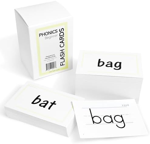 200 Beginning Phonics Flash Cards - CVC and CVCC Short Vowel Word Cards by PatsFlashCards