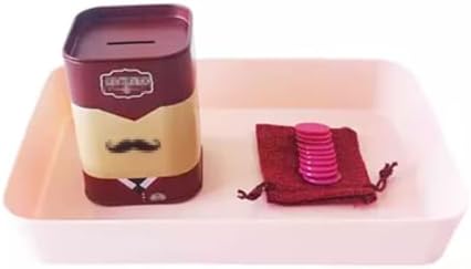 Montessori Coin Box & Practical Life Activity Set - Wooden Coin Drop Box, Savings Bank with Coins & Felt Cup by Unknown