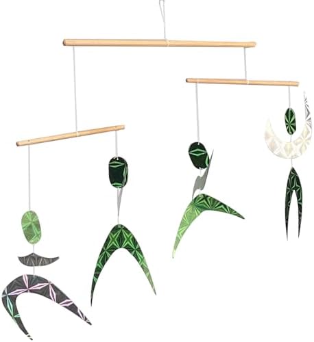 Green Dancers Hanging Mobile,Montessori Mobile, Infant Toy, Baby Mobile, Visual Tracking, Newborn Toy by Purgano