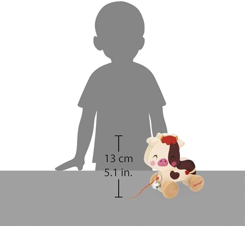 Janod - Wooden Pull-Along Baby Toy - Cow - Image 5