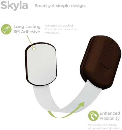 SKYLA HOMES Cabinet Strap Locks for Baby Proofing, 12 Pack, Brown - Image 3