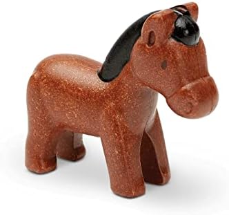 PlanToys® Wooden Horse Figurine, Montessori Kids Farm Animal Play Toy Gift by PlanToys