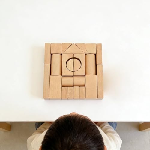 Wooden Building Blocks Educational Toy Set Building Stacking Blocks with Beech Wood Natural Texture for Open Ended Construction Suitable for Preschool Centers Creative Challenges - Image 6