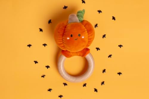 Pearhead Halloween Pumpkin Wooden Baby Teether - Image 4