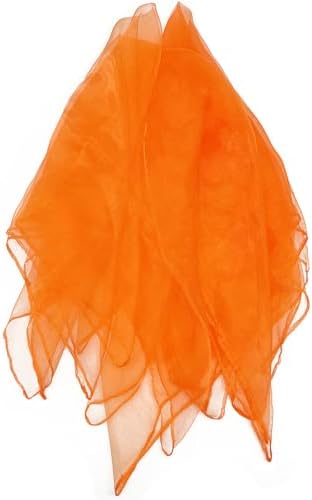 Lolakee Dance Scarves 12 Pcs Juggling Scarves for Kids Play Silk Scarve for Babies Toddlers Children Movement Learning Education Musical Accessories Colorful Scarfs Magic Tricks Performance (Orange) - Image 5