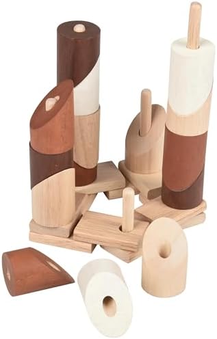 Constructive Playthings Montessori Natural Geo Stacker – 20-Piece Wooden Eco-Friendly Math & Fine Motor Skills Toy for Early Childhood, Sequencing, Patterns & Geometry - Image 7