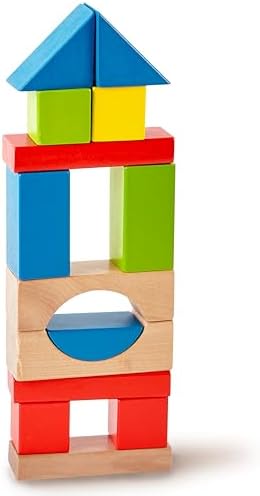 Hape Maple Wood Kids Building Blocks Stacking Wooden Block Educational Toy Set for Toddlers, 50 Brightly Colored Pieces in Assorted Shapes and Sizes - Image 4