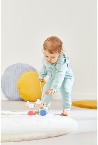 Janod Zigolos Wooden Pull Along Rabbits - Ages 12 Months+ - J08207 - Image 5