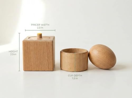 Set of Wooden Pincer Grasp and Egg Cup Puzzles, Pincer Puzzles, First Puzzles, Montessori Toys for 6 Months+, Fine Motor Skills Learning - Image 3