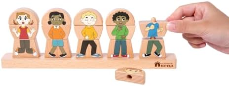 Social Emotional Learning Toy for Kids Ages 1-3, Wooden Stacking Blocks | Montessori Emotion Matching Toys, Sensory Game for Toddlers 18 Months and Up, Feelings Sorting Activities for 2 Year Old by YunHeXinQiaoToysFactory