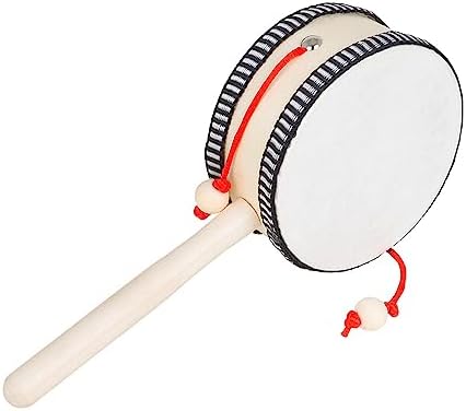 Toy Wooden Musical Rattle Unfinished Rattle Drum Round Corner Handcraft Shaking Drum Educational Early Childhood Development Music for Percussion Instruments - Image 6