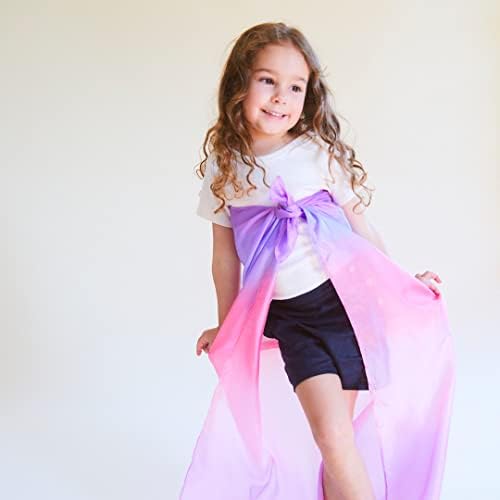 Sarah's Silks Set of 5 Enchanted Playsilks - 100% Silk Play Scarves for Kids and Toddlers | Bright Colored 35" Large Square Scarves Perfect for Dance, Imaginative and Pretend Play - Image 2