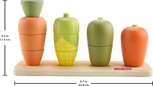 Fisher-Price Wood Toddler Toy Veggie Stacker, Tiny Garden Wooden Sorting & Stacking Activity for Preschool Kids Ages 18+ Months - Image 6