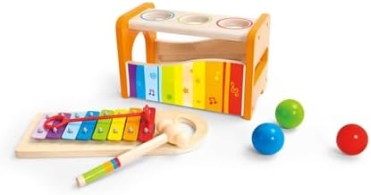 Hape Pound & Tap Bench with Slide Out Xylophone - Award Winning Durable Wooden Musical Pounding Toy for Toddlers - Image 2