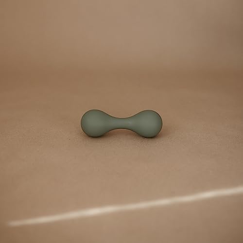 mushie Silicone Baby Shaker Rattle Toy | Ages 3+ Months (Dried Thyme) - Image 2