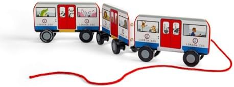 Bigjigs Toys London Pull Along Tube Wooden Pull Along Toy for Children, Sustainably Made Baby & Toddler Gifts, from 18 Months by Bigjigs+Toys