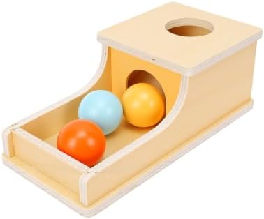 RiToEasysports Wooden Ball Drop Box, Solid Wood Object Permanence Toy, - Image 4