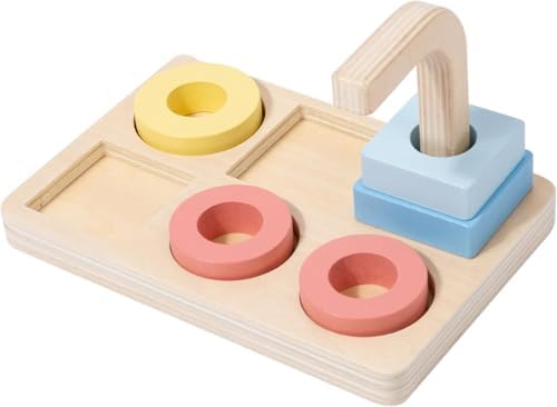 Adena Montessori 5-Shape Stacking Ring Toy, 12m+ - Image 3