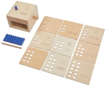 Adena Montessori Toys Wooden Counting Peg Game - Learn to Count 1-10 with Numerals, Peg Drop Box & Tumbling Pegs - Educational Toddler Toy for Early Math Skills Development (Small Counting Pegs Board) - Image 4