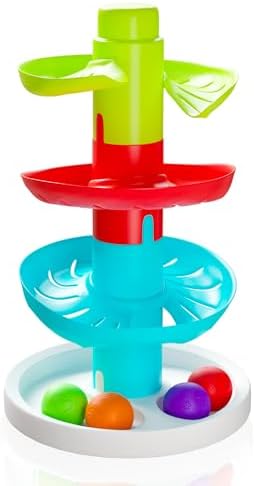 Lollipop Rainbow Ball Drop Tower: Baby Toys for Toddlers Includes 4 Balls - Stimulate Curiosity and Motor Skills with This Engaging Ball Drop Toys for Toddlers by BrooklynLollipop