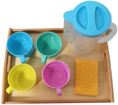 Montessori Water Pouring & Sharing Set, Practical Life Sensory Toy, Colorful Cups & Pitcher Activity by Unknown