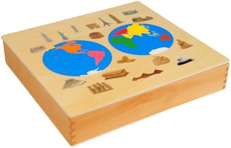 ancona World Landmarks and Continents Geography Learning Set, English/Simplified Chinese with Pinyin Bilingual, Montessori Preschool Memory Matching Game Box - Image 3