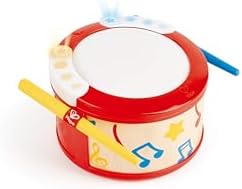 Hape Electronic Kids Drum with Lights & Guided Play| 2 Play Modes Drum Sensory Musical Instrument Toys for Toddler Gift Packing by Unknown