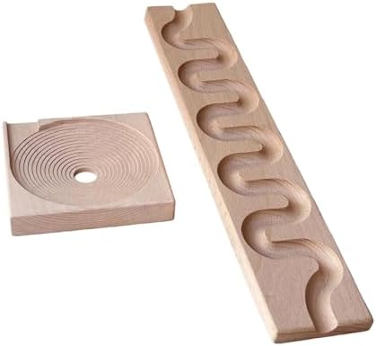 Wooden Marble Run Sensory Toy, DIY Ball Drop Track for Kids Ages 3-5, Fine Motor Skills Learning Gift, Style B by JISADER