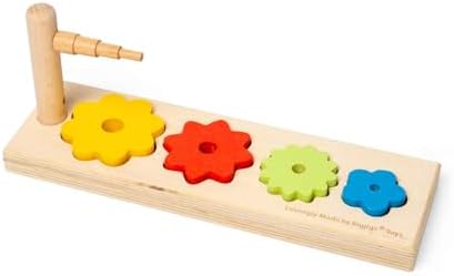 Bigjigs Toys Flower Sorter - Wooden Sorting and Stacking Toy, Educational and Eco-Friendly, Early Learning Activity Montessori Gifts for Babies Toddlers, Made - Image 2