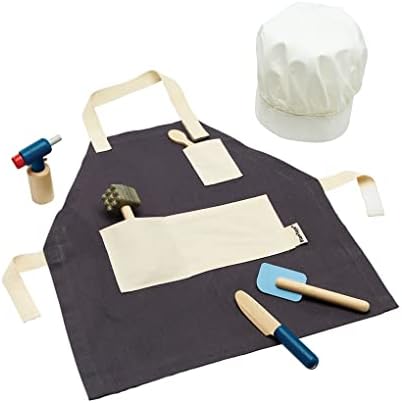 PlanToys® Chef Play Set Wooden Pretend Cooking with Knife, Spatula & Pan by PlanToys