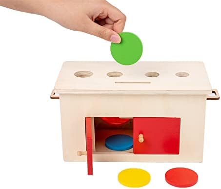Adena Montessori 4-in-1 Play Kit for Infants & Toddlers - 6-12 Months to 3 Years - Includes Coin Box, Cylinder, Carrot Drop Box & Blind Touch Perception Box - Image 4